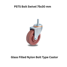 MUVALL Glass Filled Nylon Bolt Type Castor PSTS Bolt Swivel 75x30 mm