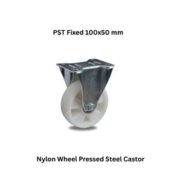 MUVALL Nylon Wheel Pressed Steel Castor PST Fixed 100x50 mm
