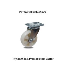 MUVALL Nylon Wheel Pressed Steel Castor PST Swivel 150x47 mm