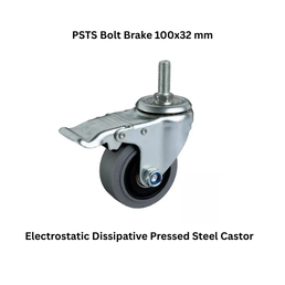 MUVALL Electrostatic Dissipative Bolt Brake Castor PSTS BTBK 100x32 mm
