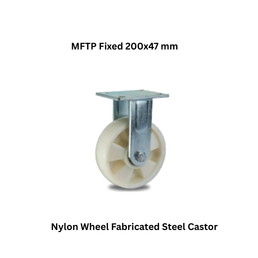MUVALL Nylon Wheel Fabricated Steel Castor MFTP Fixed 200x47 mm