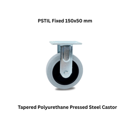 MUVALL Tapered Polyurethane Pressed Steel Castor PSTIL Fixed 150x50 mm