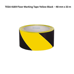 TESA 4169 Floor Marking Tape Yellow Black 48 mm x 33 m