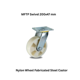 MUVALL Nylon Wheel Fabricated Steel Castor MFTP Swivel 200x47 mm