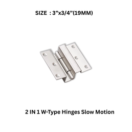 Virat Gold 2 IN 1 W-Type Hinges Slow Motion S.S -3”x3/4” (19 MM)