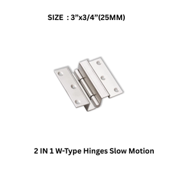 Virat Gold 2 IN 1 W-Type Hinges Slow Motion S.S -3”x3/4” (25 MM)
