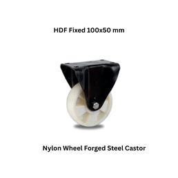 MUVALL Nylon Wheel Forged Steel Castor HDF Fixed 100x50 mm