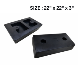 Safe Industries Rectangular Molded Rubber Dock Bumpers - 22in x 22in x 3in