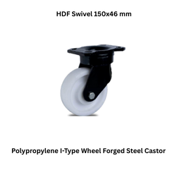 MUVALL Polypropylene I-Type Wheel Forged Steel Castor HDF Swivel 150x46 mm
