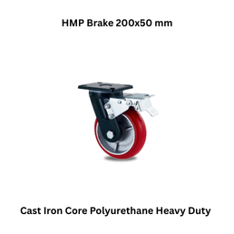 MUVALL Cast Iron Core Polyurethane Heavy Duty HMP Brake 200x50 mm