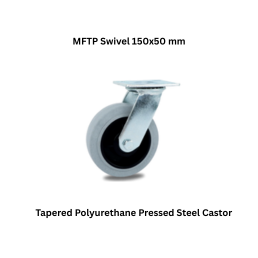 MUVALL Tapered Polyurethane Fabricated Steel Castor MFTP Swivel 150x50 mm