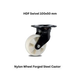 MUVALL Nylon Wheel Forged Steel Castor HDF Swivel 100x50 mm