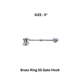 Virat Gold Brass Ring SS Gate Hook 5”