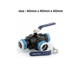 EQOfluids - 3 way T port Ball Valve 40x40x40