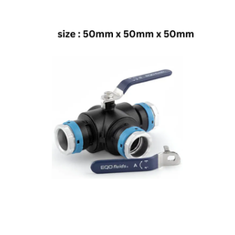 EQOfluids - 3 way T port Ball Valve 50x50x50