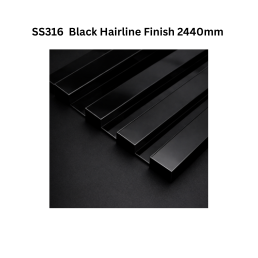 Infinity Fluted Panel SS316 Black Hairline Finish 2440mm