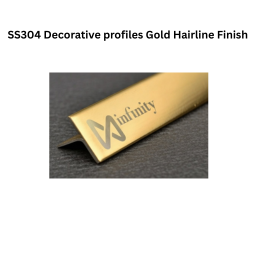 Infinity T-Profile SS304 Decorative profiles Gold Hairline Finish