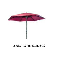 8 Ribs Umb Umbrella Pink