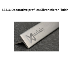 Infinity T-Profile SS316 Decorative profiles Silver Mirror Finish