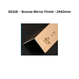 Infinity L-Profile SS316 Decorative profiles Bronze Mirror Finish 2440mm