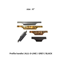 Victor Profile handle ( ALU.-3-LINE ) GREY / BLACK 6’’