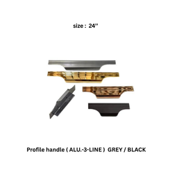 Victor Profile handle ( ALU.-3-LINE ) GREY / BLACK 24’’