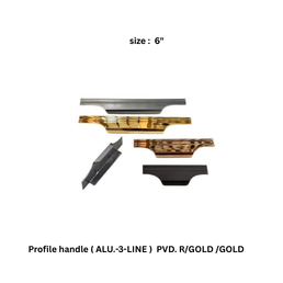 Victor Profile handle ( ALU.-3-LINE ) PVD. R/GOLD /GOLD 6’’