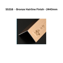 Infinity L-Profile SS316 Decorative profiles Bronze Hairline Finish 2440mm