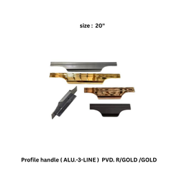 Victor Profile handle ( ALU.-3-LINE ) PVD. R/GOLD /GOLD 20’’