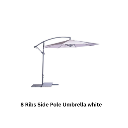 8 Ribs Side Pole Umbrella white