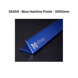 Infinity L-Profile SS304 Decorative profiles Blue Hairline Finish 3050mm