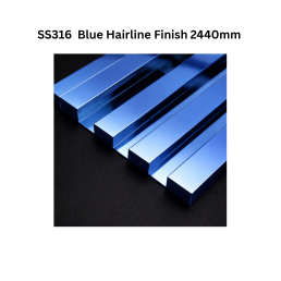 Infinity Fluted Panel SS316 Blue Hairline Finish 2440mm