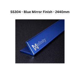 Infinity L-Profile SS304 Decorative profiles Blue Mirror Finish 2440mm