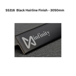 Infinity T-Profile SS316 Decorative profiles Black Hairline Finish - 3050mm