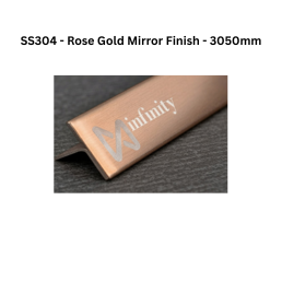 Infinity T-Profile SS304 Decorative profiles Rosegold Mirror Finish - 3050mm