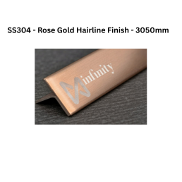 Infinity T-Profile SS304 Decorative profiles Rosegold Hairline Finish - 3050mm