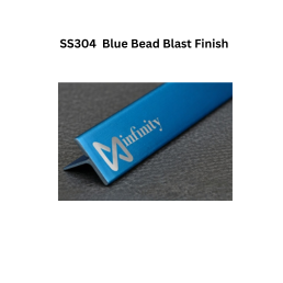 Infinity T-Profile SS304 Decorative profiles Blue Bead Blast Finish