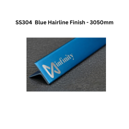Infinity T-Profile SS304 Decorative profiles Blue Hairline Finish - 3050mm
