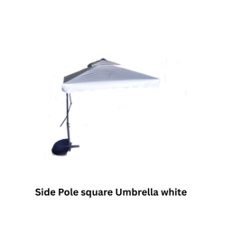 Side Pole square Umbrella white