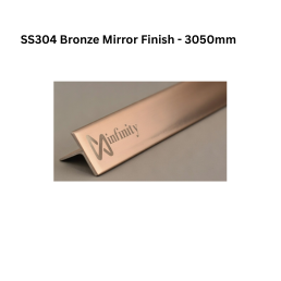 Infinity T-Profile SS304 Decorative profiles Bronze Mirror Finish - 3050mm