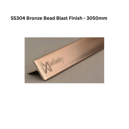 Infinity T-Profile SS304 Decorative profiles Bronze Bead Blast Finish - 3050mm