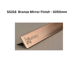 Infinity T-Profile SS316 Decorative profiles Bronze Mirror Finish - 3050mm