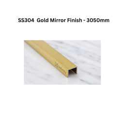 Infinity U-Profile SS304 Decorative profiles Gold Mirror Finish - 3050mm