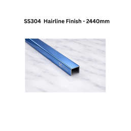 Infinity U-Profile SS304 Decorative profiles Blue Hairline Finish - 2440mm