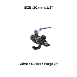 EQOfluids - Valve + Outlet + Purge 2P 20x1/2"