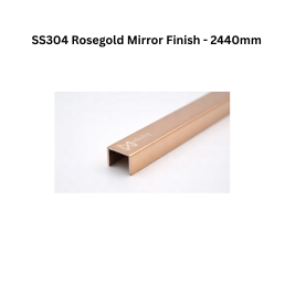 Infinity U-Profile SS304 Decorative profiles Rosegold Mirror Finish - 2440mm