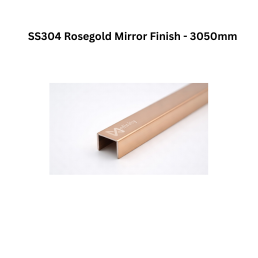 Infinity U-Profile SS304 Decorative profiles Rosegold Mirror Finish - 3050mm