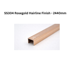 Infinity U-Profile SS304 Decorative profiles Rosegold Hairline Finish - 2440mm