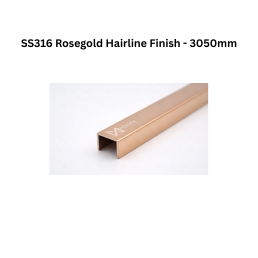 Infinity U-Profile SS316 Decorative profiles Rosegold Hairline Finish - 3050mm