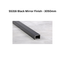 Infinity U-Profile SS316 Decorative profiles Black Mirror Finish - 3050mm
